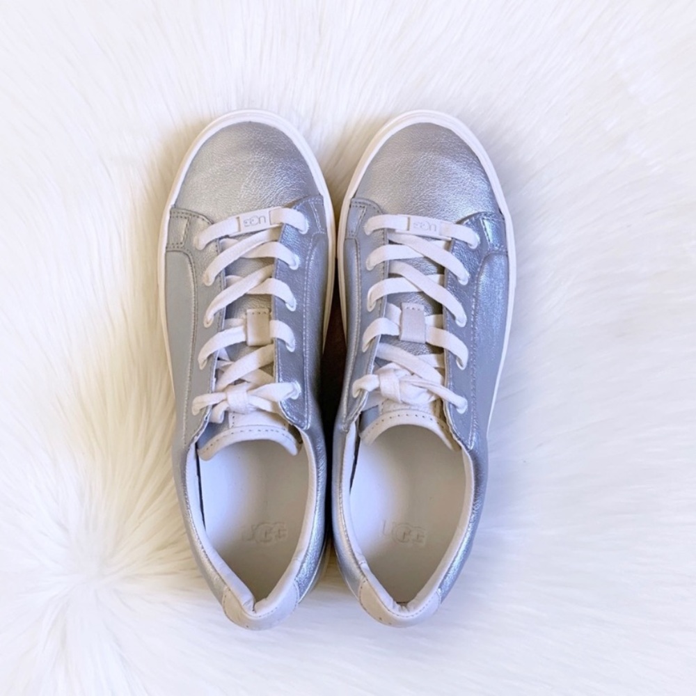 UGG Women’s Zilo Metallic Silver Sneakers - Picture 3 of 8